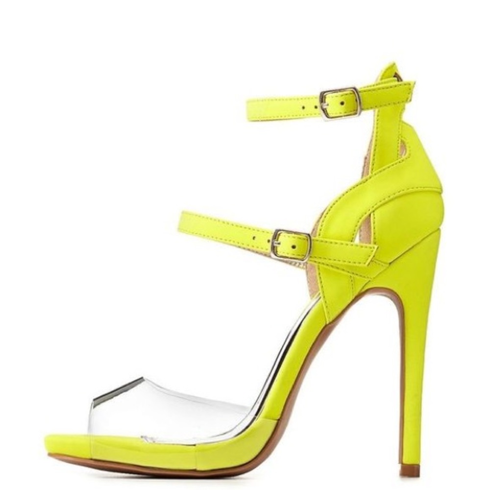 🍋 Neon Yellow Lucite Heels 🍋